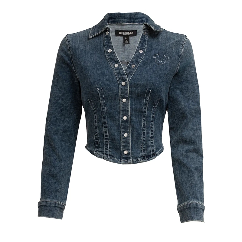 True Religion Bluse Jeanshemd SNATCHED blau