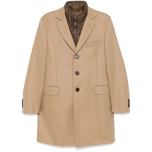 Fay Parka-Mäntel Light Beige/Brown Single Breasted Coat Brown