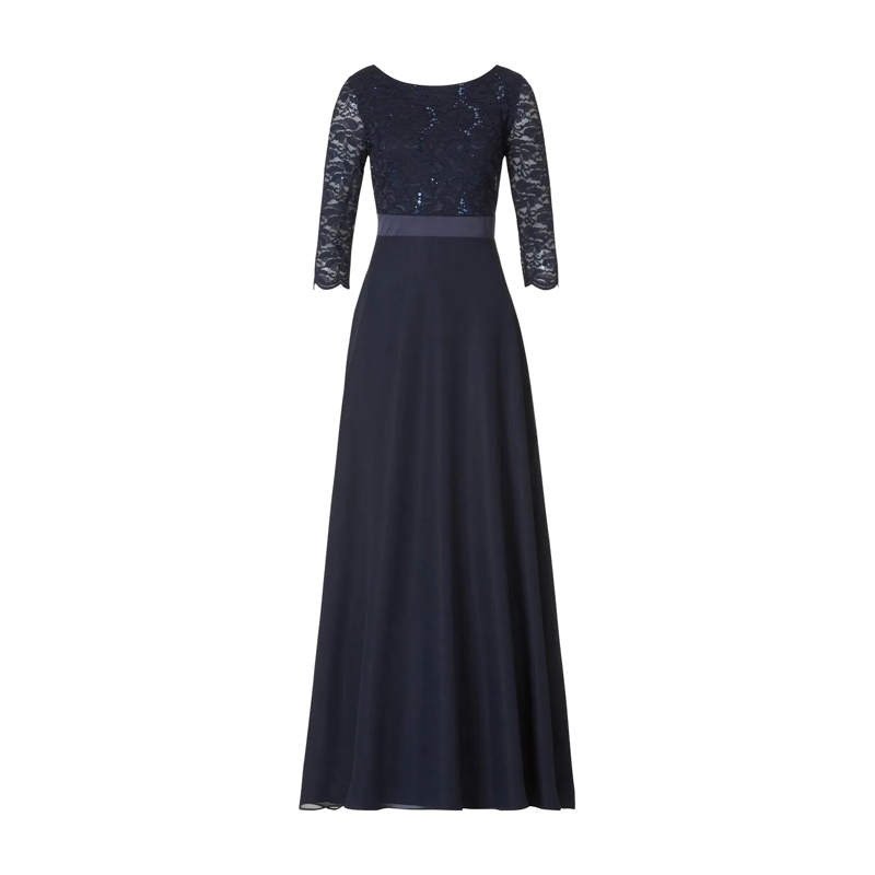 Vera Mont  Abendkleid mit Spitze Dunkelblau