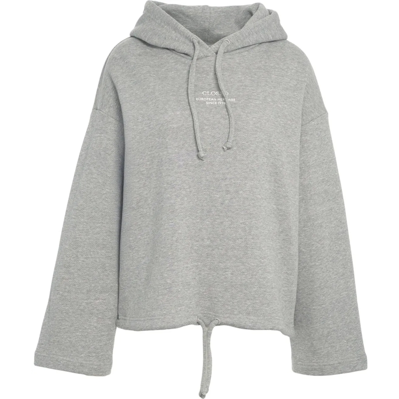 Closed  Hoodie with logo detail grau