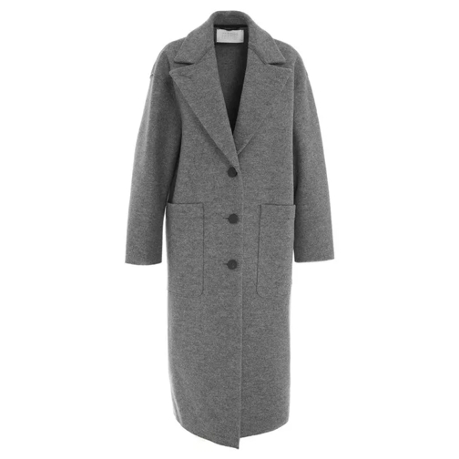 Harris Wharf Pressed Wool Greatcoat Grey 