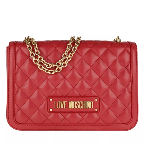Love Moschino Quilted Nappa Pu Chain Crossbody Bag Rosso Crossbody Bag