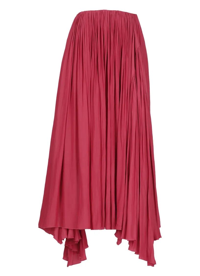 Lanvin - Fuchsia Pleated Long Skirt For Woman - Größe 40 - pink