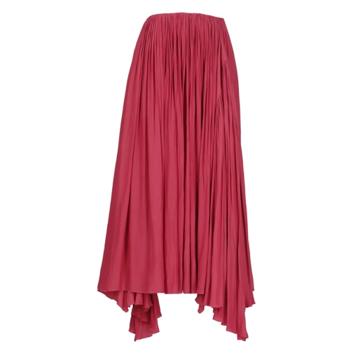 Lanvin Fuchsia Pleated Long Skirt For Woman Pink Mini-Röcke