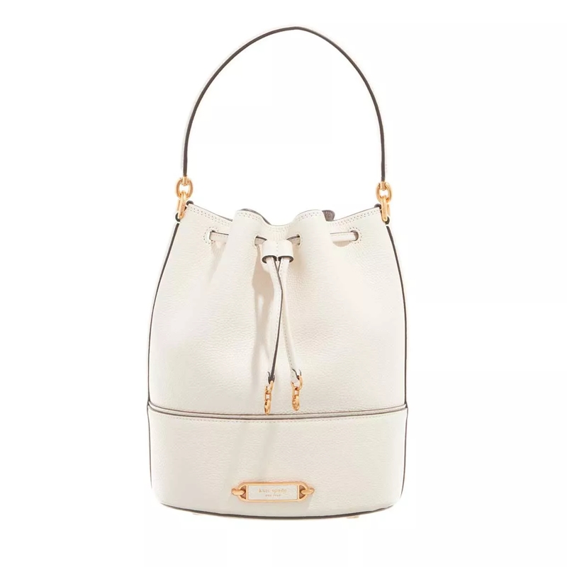 Kate Spade New York Bucket Bag Gramercy Pebbled Leather Medium Bucket Bag Halo White