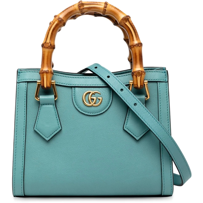 Gucci Sac à bandoulière Mini Calfskin Bamboo Diana Satchel blau