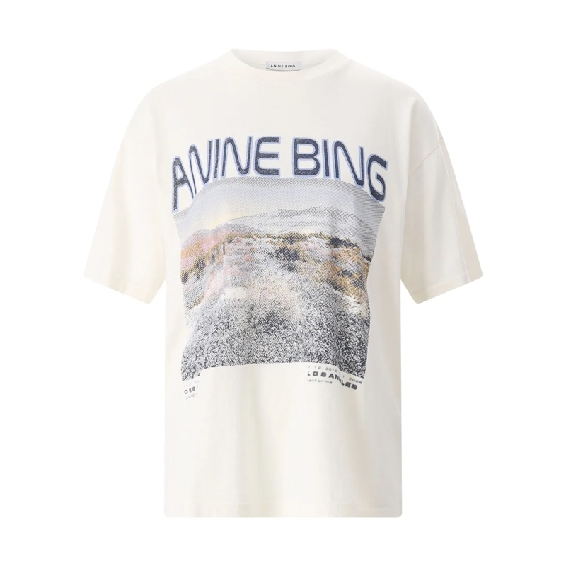 Anine Bing T-Shirt T-Shirt mit Print weiß