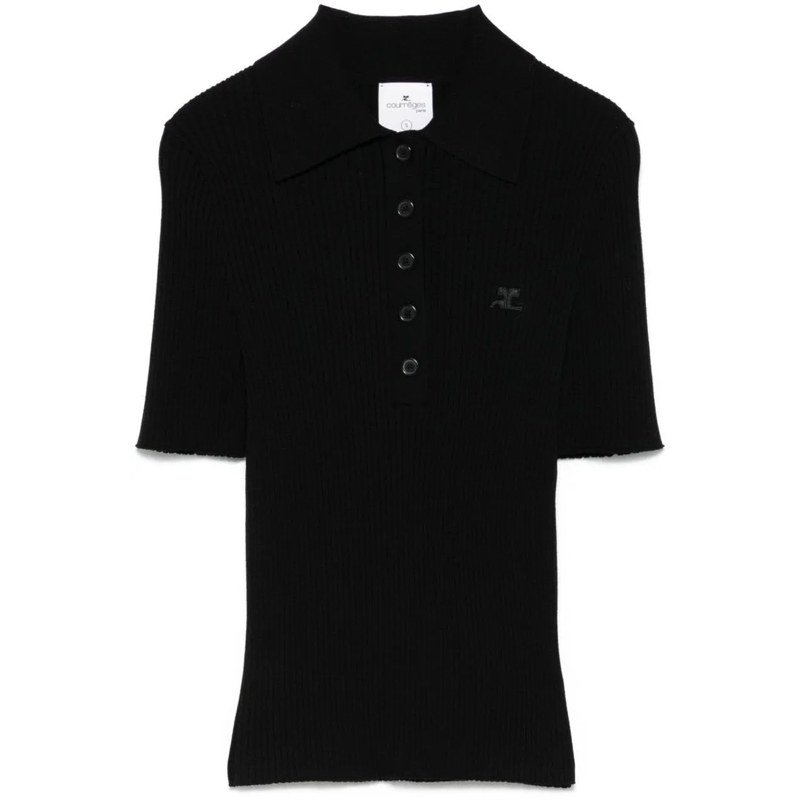Courrèges T-Shirt Top Black schwarz