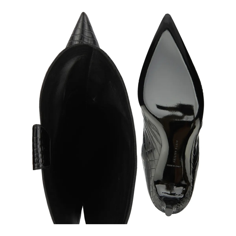 Philipp Plein Stiefel Stiefel Niedrige Absätze Overknee Cocco Crocco Pri schwarz(Image 5)