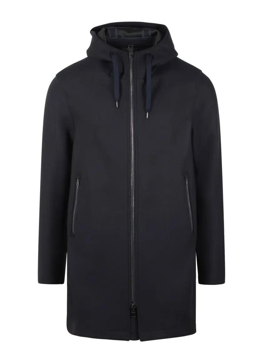 Herno - Wool Twill Stretch Parka - Größe 46 - blau