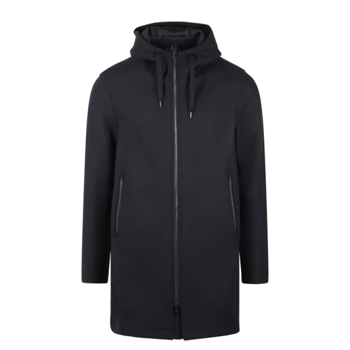 Herno Wool Twill Stretch Parka Blue Parka-Mäntel