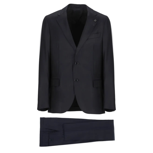 Lardini Anzugkombinationen Black Wool Suit Black