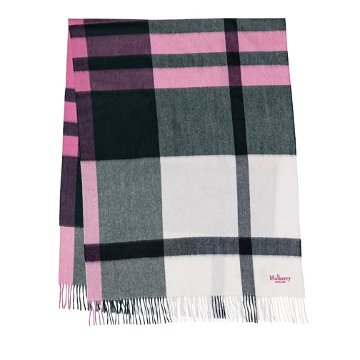 Mulberry Large Check Scarf 70x200 Wool White/Black Wollschal