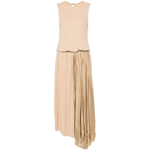 Jil Sander Beige Plisse Midi Dress Neutrals Midi-klänningar