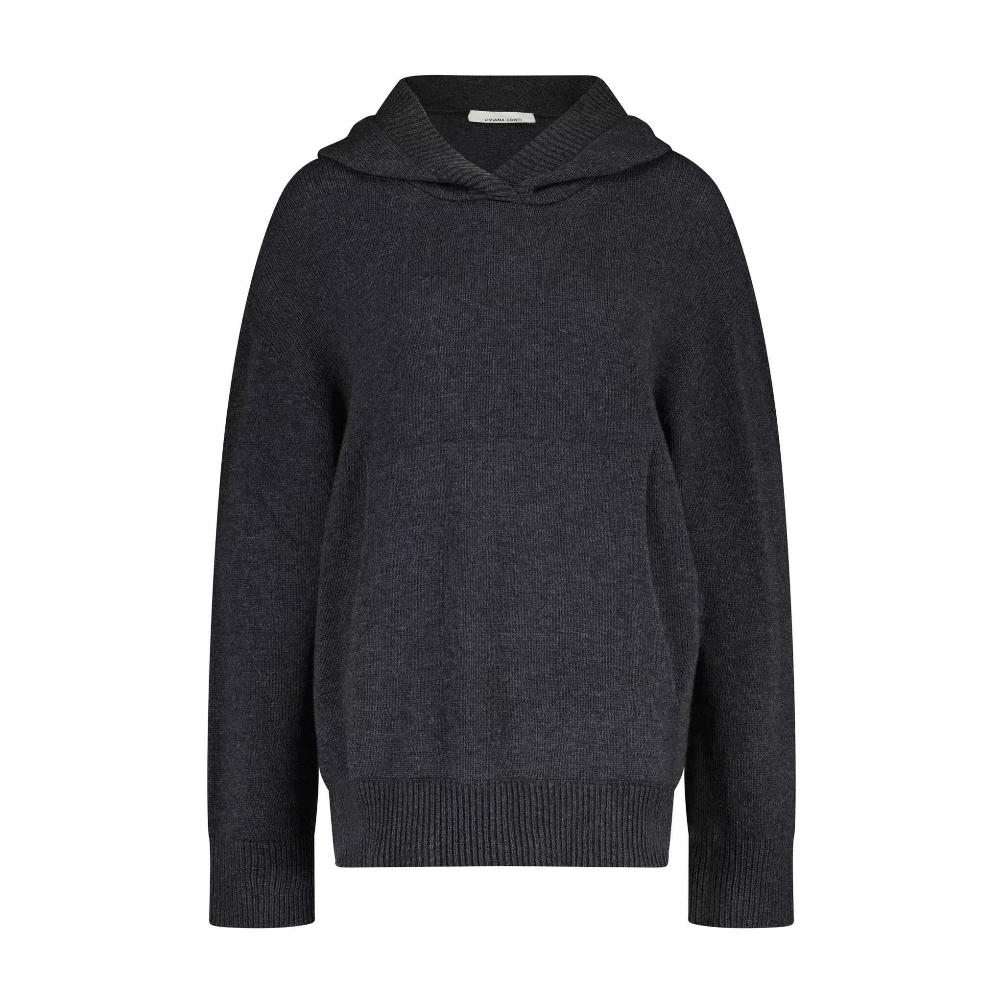 Liviana Conti - Kapuzenpullover aus Kaschmir-Mix 47701869494618 - Größe 36 - dark gray