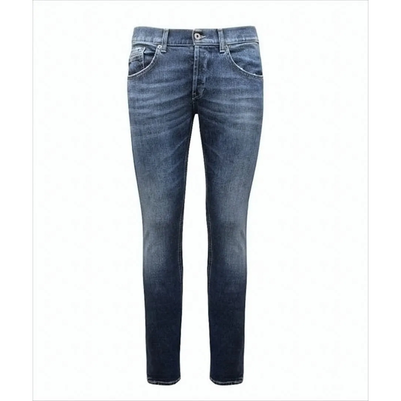 Dondup Jeans Bleached Denim Trousers With Turn-Ups Blue