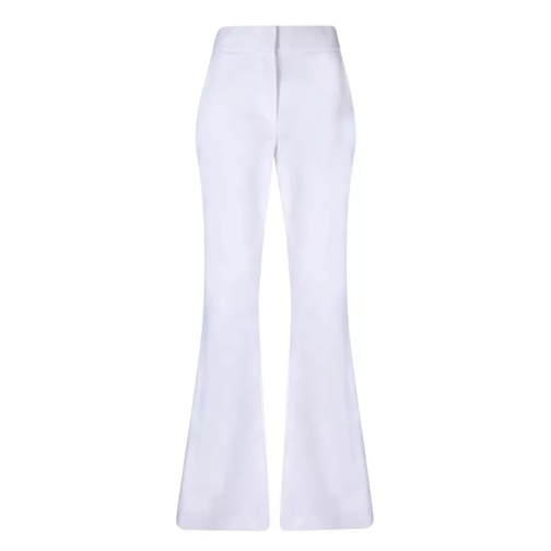 Genny Flared Cut Cotton Trousers White 