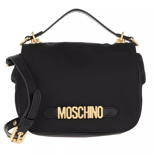 Moschino Shoulder Bag Nylon Logo Black Fantasy Print Cross body-väskor