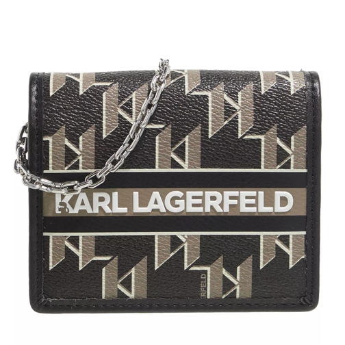 Karl Lagerfeld Ikonik Mono Stripe Sm Woc Black Wallet On A Chain