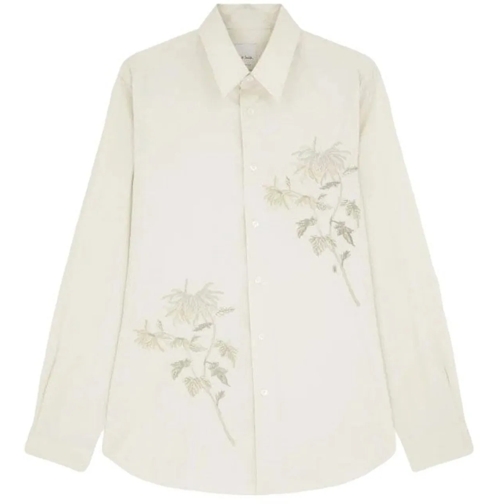 Paul Smith Hauts décontractés Chemise sable Fleurs brod�es M1R 700YE N02484 07 P beige