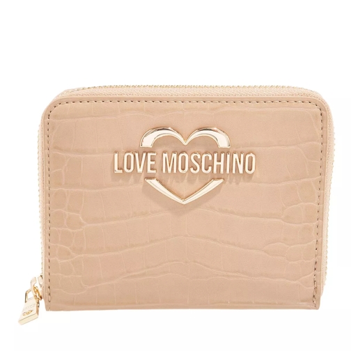 Love Moschino Portafogli Pu St Croco Pu  Sabbia Portemonnaie mit Zip-Around-Reißverschluss