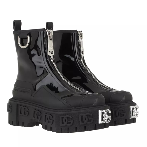 Dolce&Gabbana DG Logo Chunky Boots Leather Black Chelsea Boot