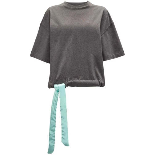 J.W.Anderson Gray Strap-Detail Cropped T-Shirt Grey Magliette