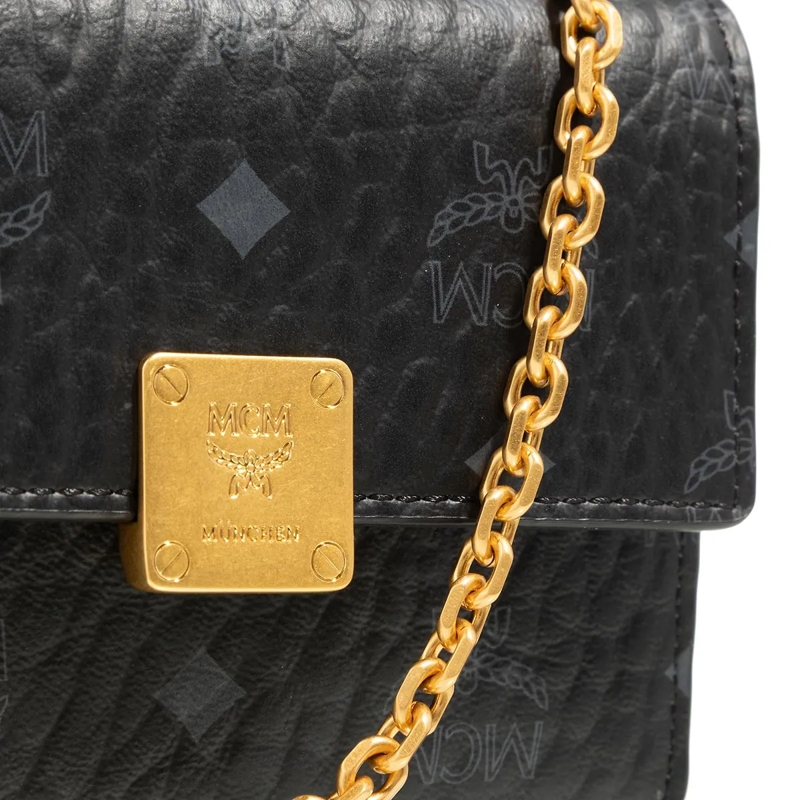 MCM Wallet On A Chain Aren Fold Wallet Mini Black(Image 5)