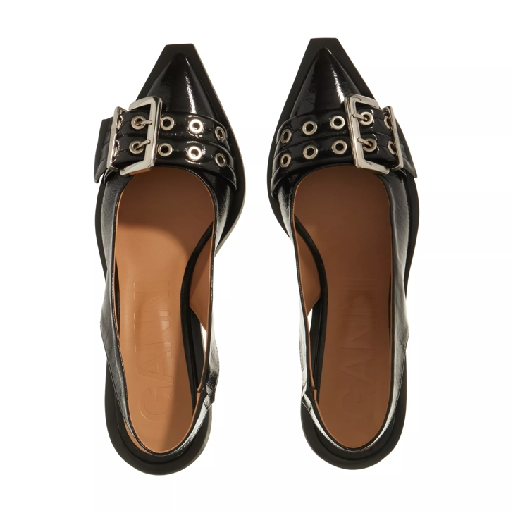 GANNI Feminine Buckle Slingback Pump Naplack Escarpin