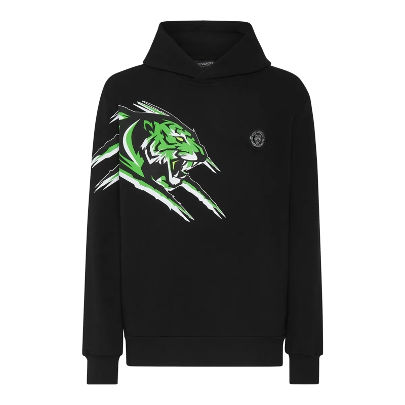 Plein Sport Top Hoodie Tiger schwarz