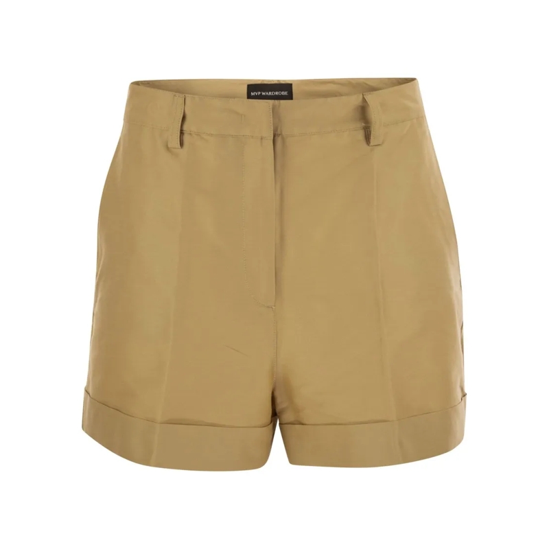 Mvp Wardrobe Legere Shorts Cotton And Silk Bermuda Shorts Brown