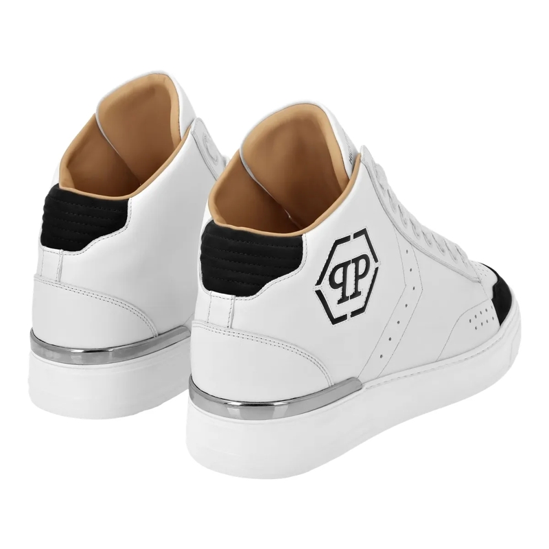 Philipp Plein Low-Top-Sneaker Mid-Top Turnschuhe Hexagon schwarz(Image 4)