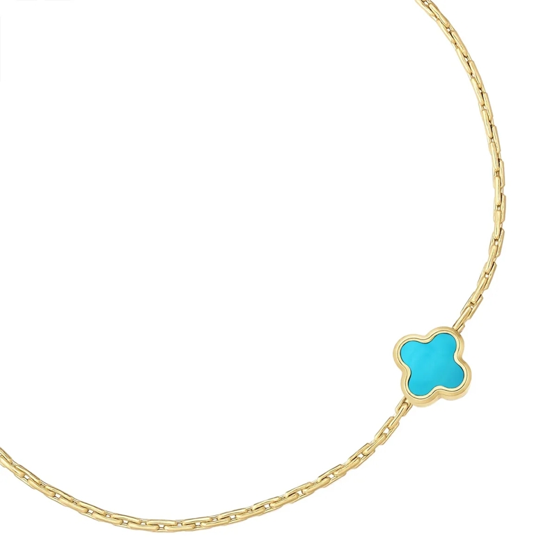 Glanzstücke München Armband Edelstahl Armband Türkis (synth.) Kleeblatt gold(Image 3)