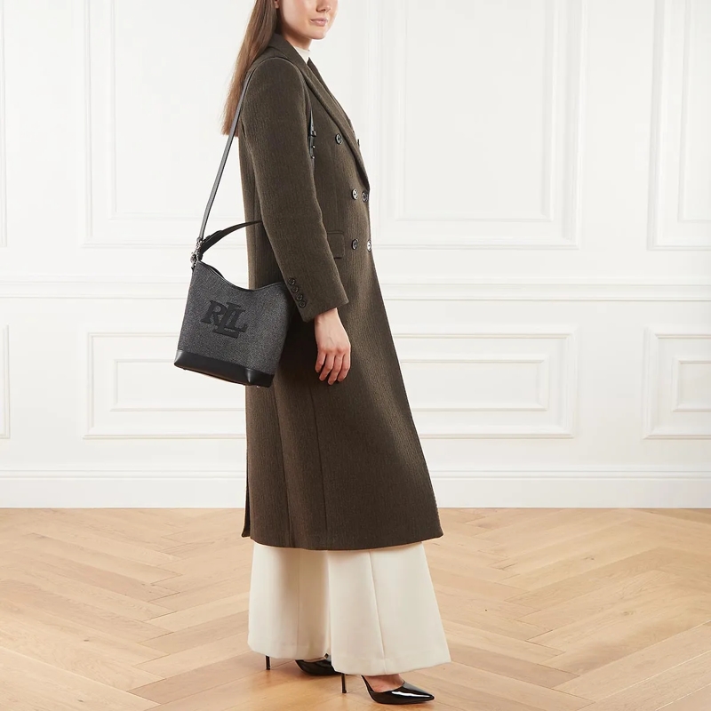 Lauren Ralph Lauren Bucket Bag Witley Md Bk Bucket Bag Medium Black Ntrl/Black(Image 2)