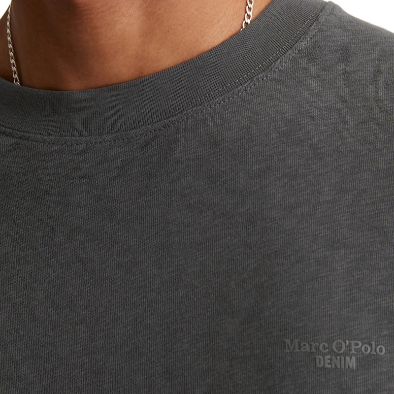 Marc O´Polo Hemd T-Shirt, SSL, Logo Print, Reg 1er Pack dunkel-grau(Image 4)