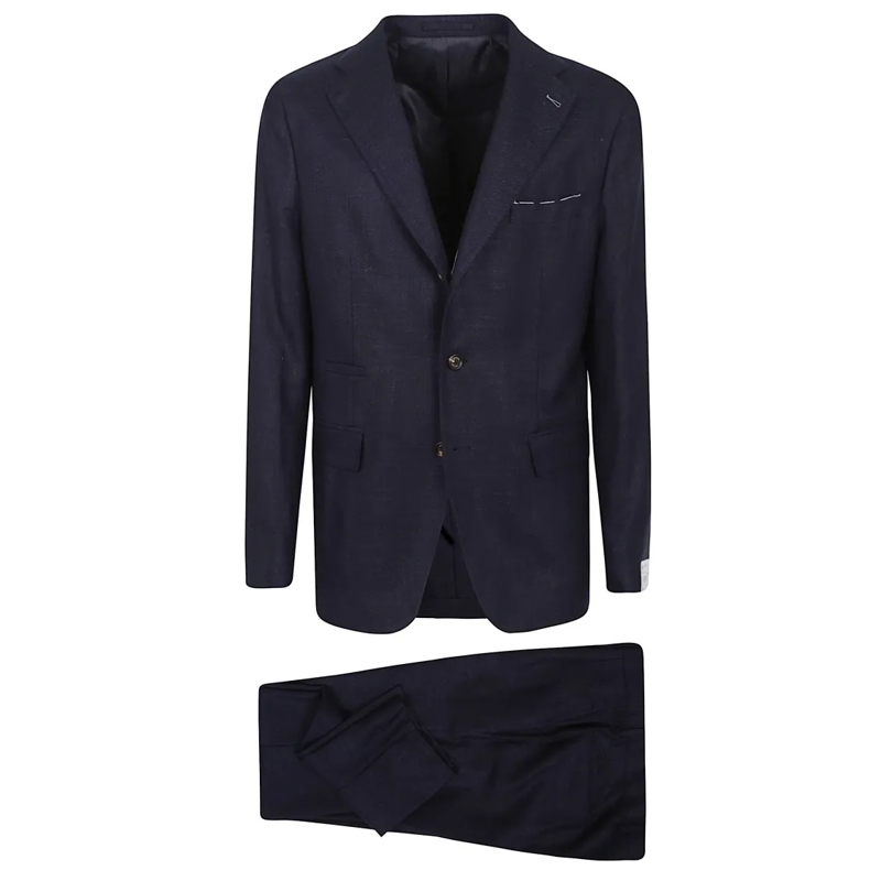Eleventy Pakcombinatie Refined Blue Blazer In Wool-Silk-Linen Blend Blue