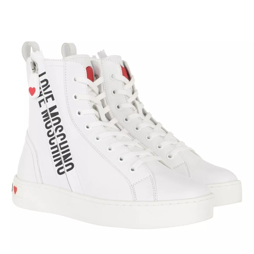 Love Moschino Sneakerd Cassetta35 Vitello  Bianco scarpa da ginnastica alta