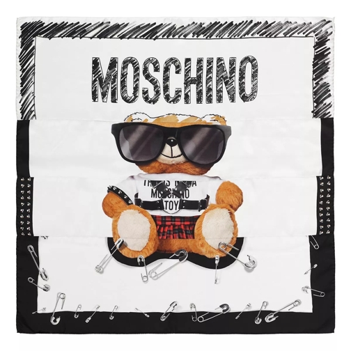 Moschino Foulard Orso 90X90 Fantasia Bianco Neckerchief