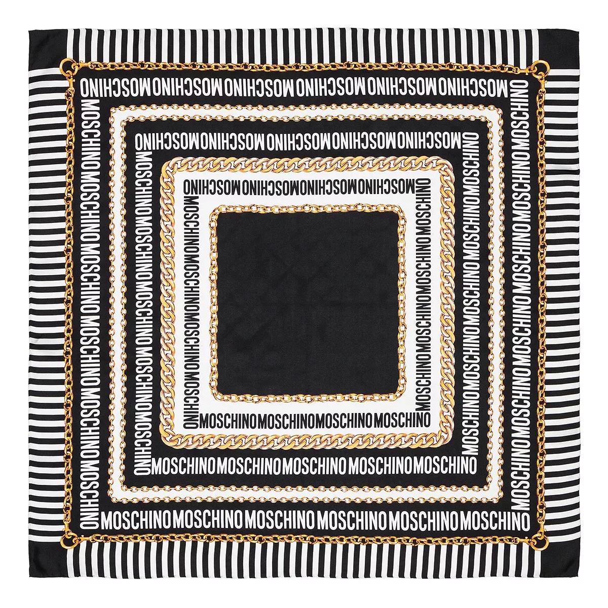 Moschino Scarf 90X90 cm Black Leichter Schal