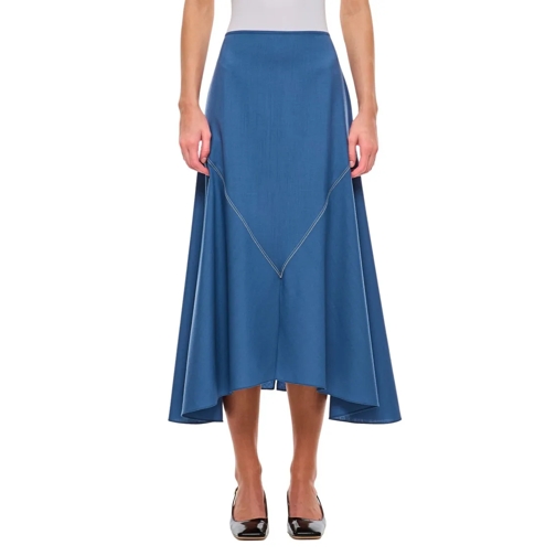 Marni A-Line Wool Midi Skirt Blue Midi-Röcke