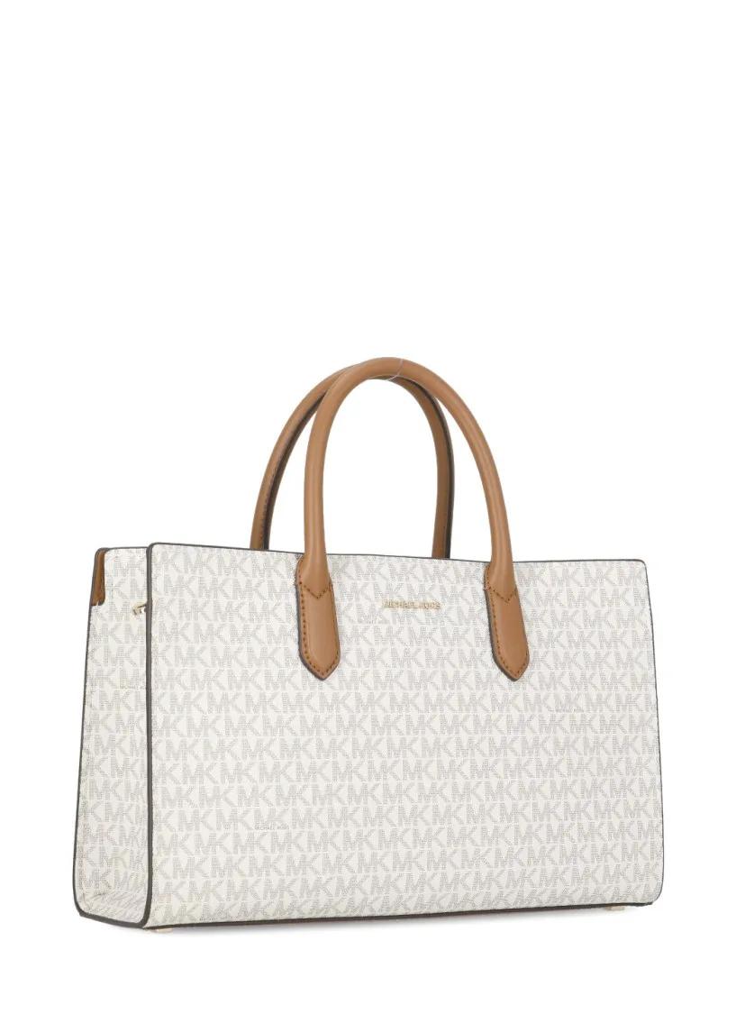 Michael Kors Ivoor Canvas Gecoate Tas voor Vrouw Beige Dames