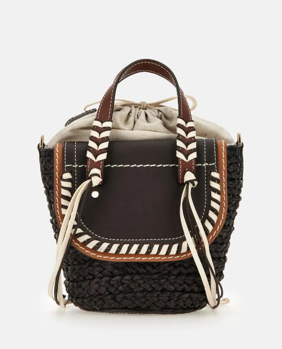 Cuba Lab Shoppers & Totes Habanera Leather Handbag in zwart