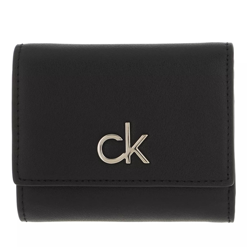 Calvin Klein Re-Lock Trifold XS CK Black Tri-Fold Portemonnaie