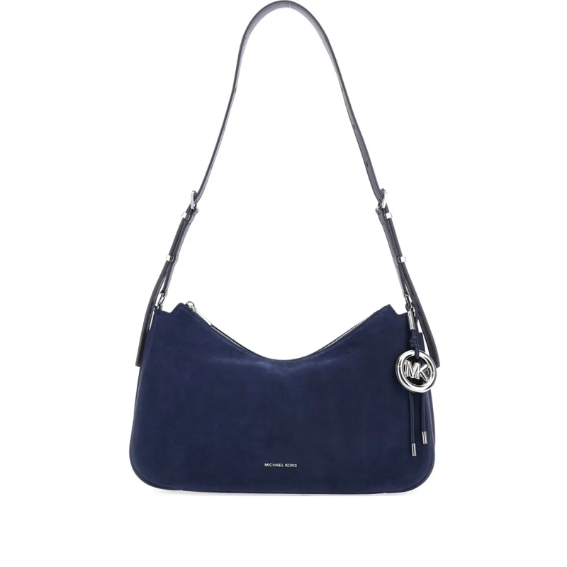 MICHAEL Michael Kors Sac à bandoulière Curved Blue Leather Shoulder Bag Black