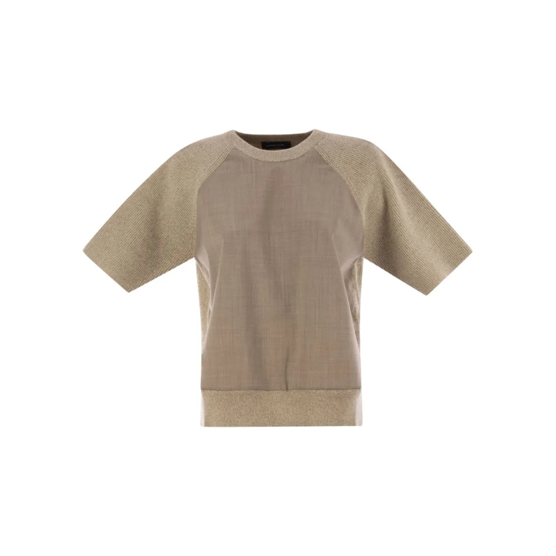 Fabiana Filippi Trui And Short-Sleeved Jersey Neutrals