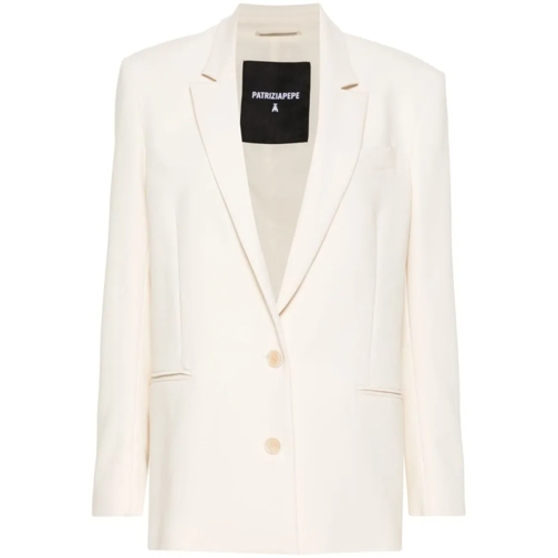 Patrizia Pepe Blazer Ivory White Tailored Knot Blazer Jacket Neutrals