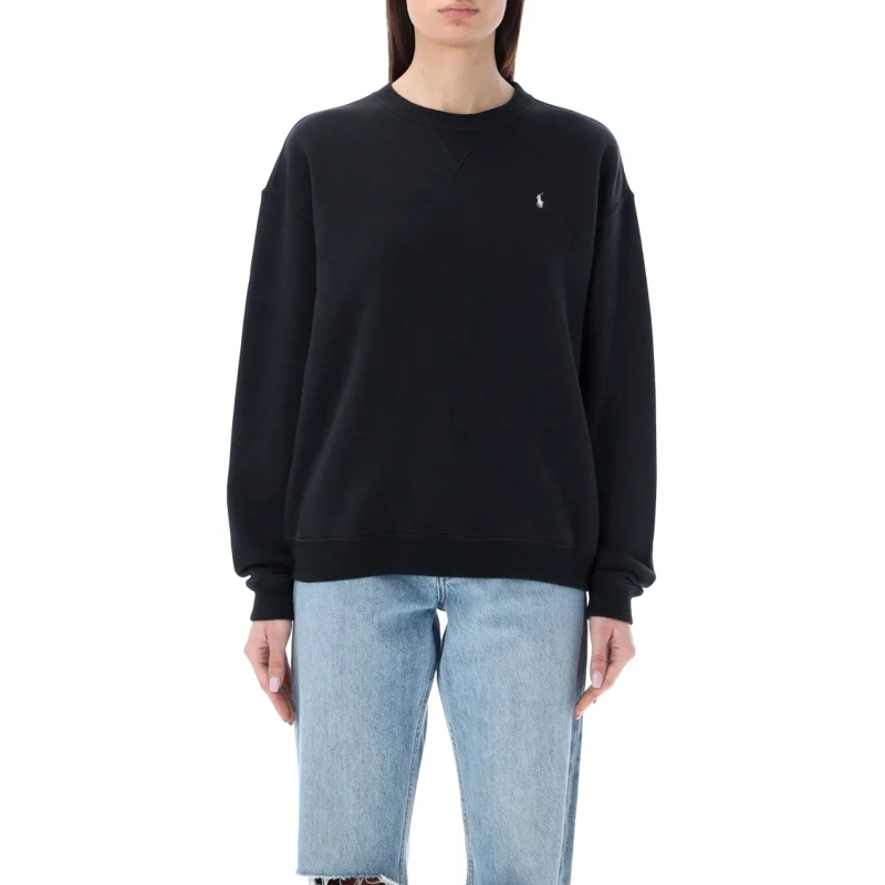 Polo Ralph Lauren  Relaxed Fit Cotton Fleece Crewneck Sweatshirt Black