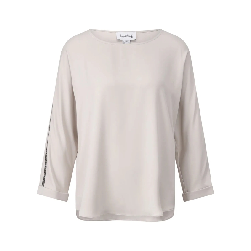 Joseph Ribkoff T-Shirt Blusenshirt mit Glitzer-Details Creme