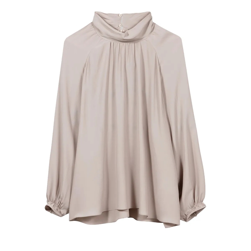 Luisa Cerano Top Bluse aus Seiden-Mix pearl