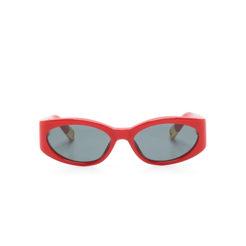 Jacquemus Lunettes de soleil Red Oval Frame Sunglasses Red